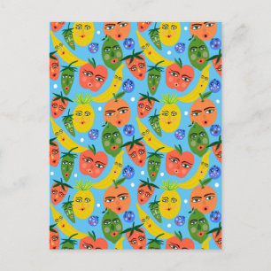 Carte Postale Motif de salade de fruits drôle et fantaisiste Ble