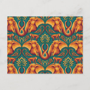 Carte Postale Motif de tapisserie Safari Exotique - The White Lo