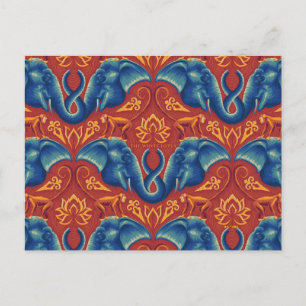 Carte Postale Motif de tapisserie Safari - Le Lotus Blanc