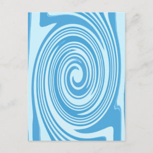 Carte Postale Motif de tourbillon psychédélique bleu