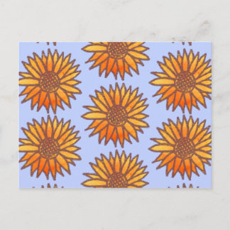 Carte Postale Motif de tournesol de coupe de bois