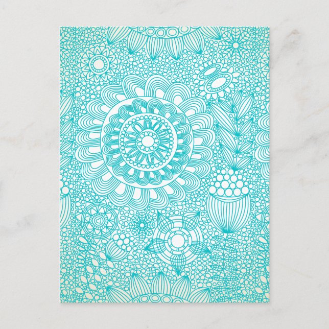 Carte Postale motif de treillis floral délicat (Devant)