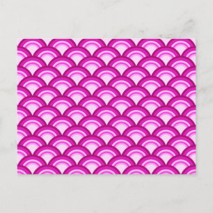 Carte Postale Motif de vague Art Déco - nuances d'orchidée
