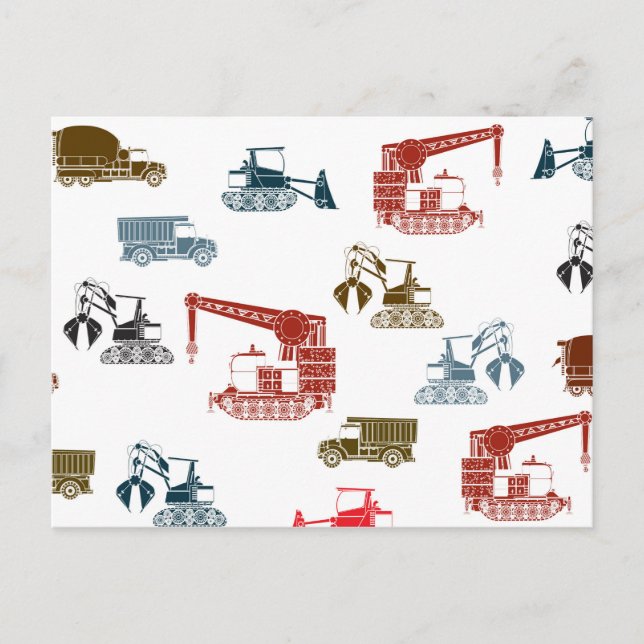 Carte Postale Motif de véhicule de construction (Devant)