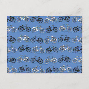 Carte Postale Motif de vélo bleu rétro
