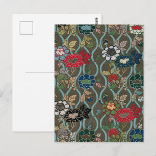 Carte Postale Motif de ventilateur asiatique