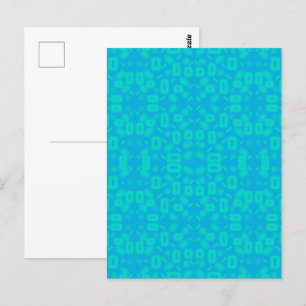 Carte Postale Motif de verre givré turquoise bleu Art abstrait