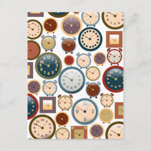 Carte Postale Motif de vieilles horloges anciennes