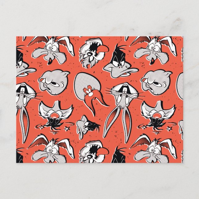 Carte Postale MOTIF demi-ton rétro LOONEY TUNES™ (Devant)