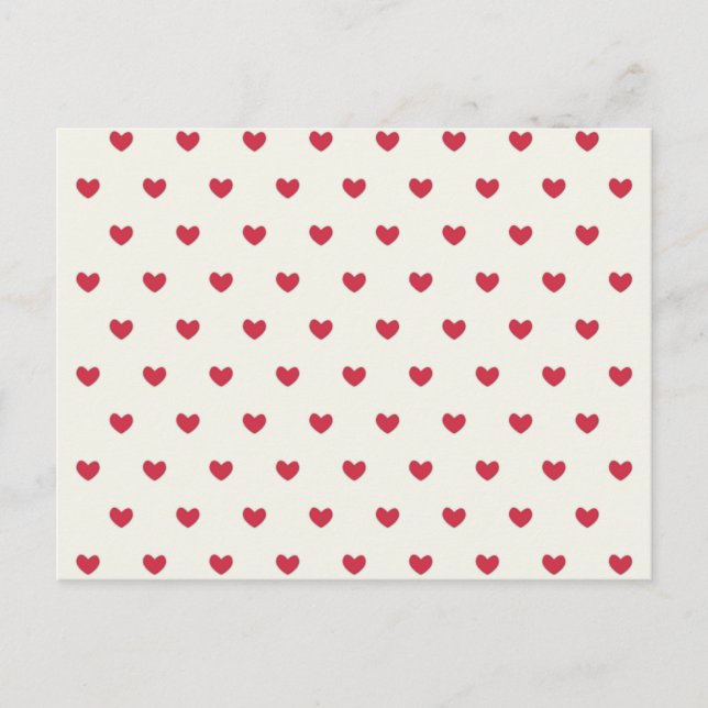 Carte Postale Motif des Coeurs rouges mignons (Devant)