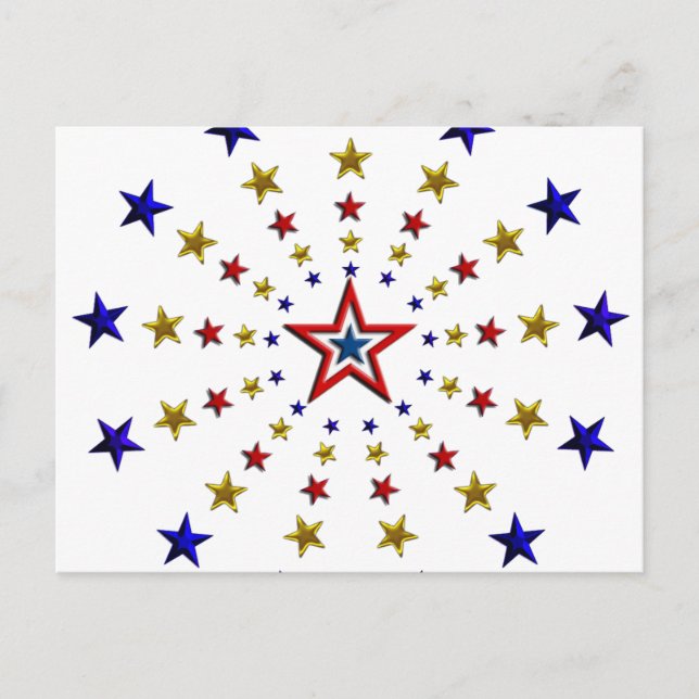 Carte Postale Motif des étoiles patriotiques (Devant)