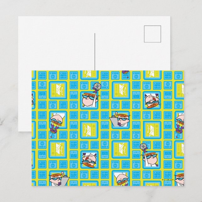 Carte Postale Motif des expériences de laboratoire de Dexter (Devant / Derrière)