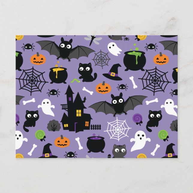Carte Postale Motif d'Halloween (Devant)