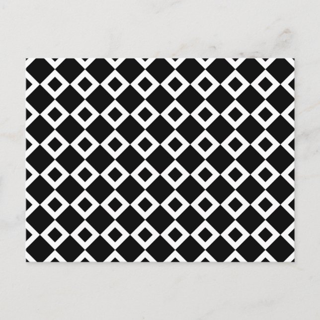 Carte Postale Motif Diamant noir et blanc (Devant)