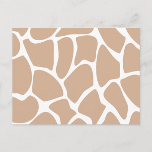 Carte Postale Motif d'impression Giraffe en beige.