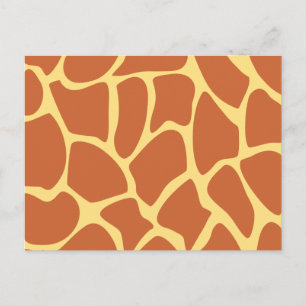 Carte Postale Motif d'impression Giraffe en Brown et Jaune.