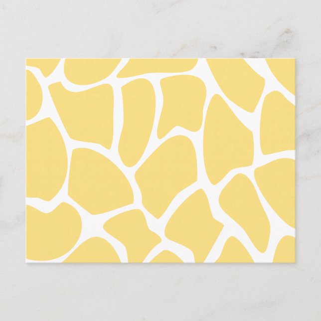 Carte Postale Motif d'impression Giraffe en Jaune. (Devant)