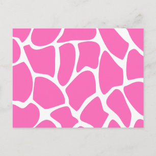 Carte Postale Motif d'impression Giraffe en rose vif.