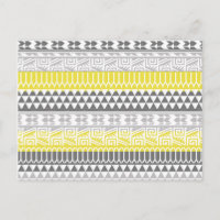Motif d'impression tribal Aztec Gray Jaune
