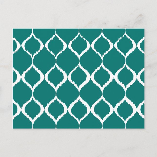 Carte Postale Motif d'impression tribal Ikat géométrique turquoi (Devant)