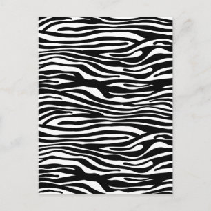 Carte Postale Motif d'impression Zebra - noir et blanc