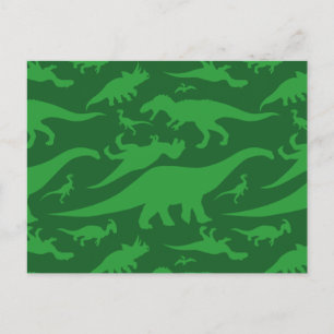 Carte Postale Motif Dinosaur Vert