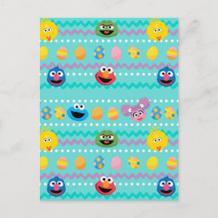 Carte Postale Motif d'oeufs de Pâques de la rue Sesame