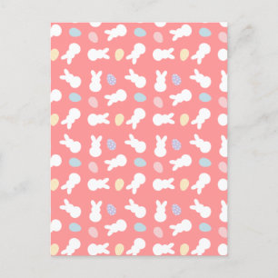 Carte Postale Motif d'oeufs décoré de lapin de Pâques