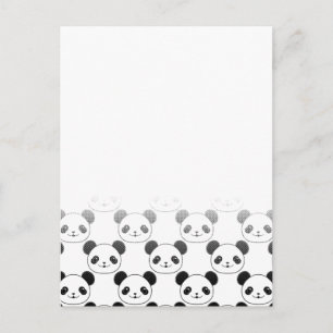 Carte Postale Motif d'ours de panda dégradé