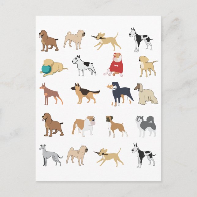 Carte Postale Motif du Club Amoureux des chiens (Devant)