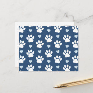 Carte Postale Motif Empreintes de Pattes, Pattes de Chien, Patte