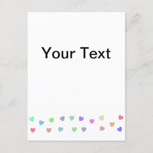Carte Postale Motif en forme de coeur Pastel