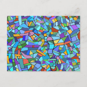 Carte Postale Motif en mosaïque Abstrait turquoise