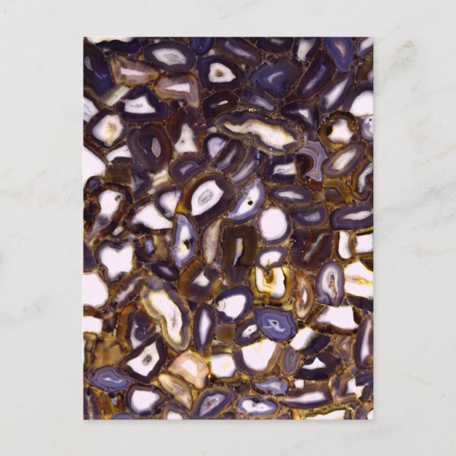 Carte Postale Motif en pierre blanche Brown violet (Devant)