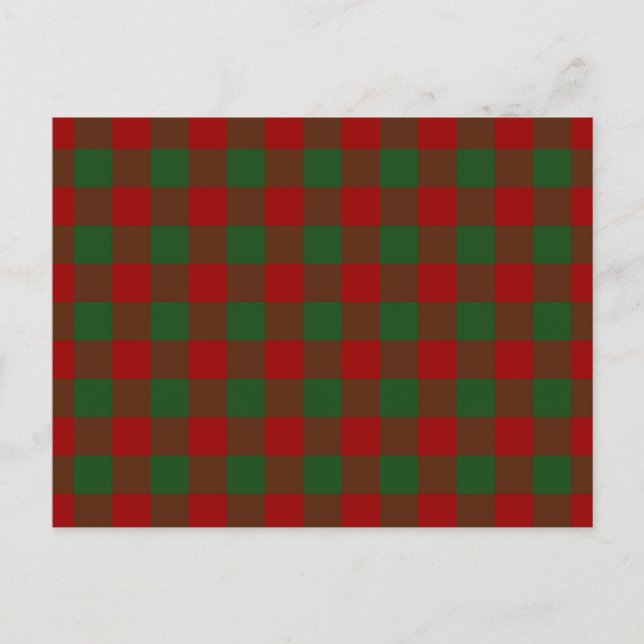 Carte Postale Motif En vichy rouge et vert (Devant)