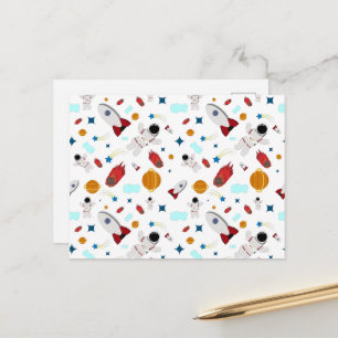 Carte Postale Motif espace extra-atmosphérique et astronaute pou