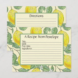 Carte Postale Motif et nom de citrons mignons Écrire sur la cart