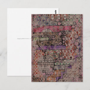 Carte Postale Motif ethno abstrait - Art folklorique 1