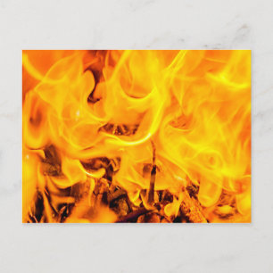 Carte Postale Motif Feu Et Flames