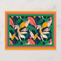 Motif feuille coloré encadré