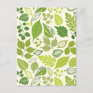 Carte Postale Motif Feuille verte
