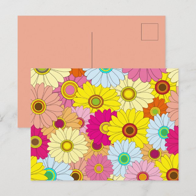 Carte Postale motif floral (Devant / Derrière)