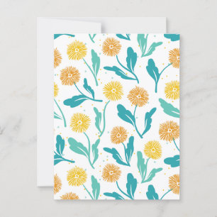 Carte Postale Motif floral de pissenlit jaune - Inspiré de la na