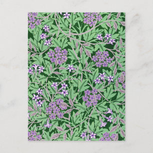 Carte Postale Motif floral lilas et vert
