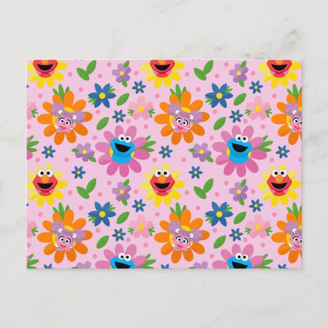 Carte Postale Motif floral rose de la rue Sésame (Devant)