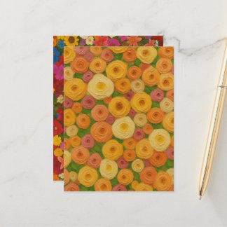 Carte Postale Motif floral sans couture de l'automne chaud Peint
