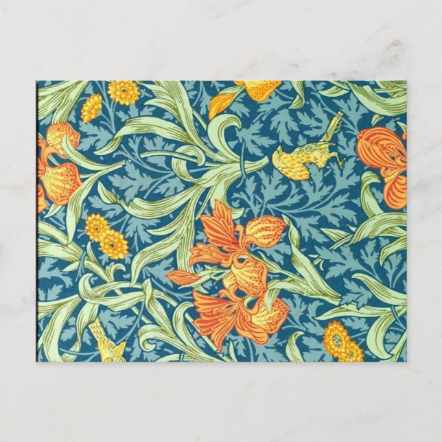 Carte Postale Motif floral William Morris, Iris (Devant)