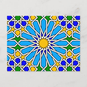 Carte postale motif géométrique islamique