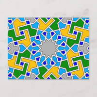 Carte postale motif géométrique islamique