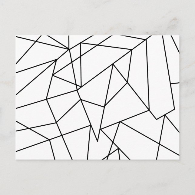 Carte Postale Motif géométrique noir et blanc moderne simple (Devant)